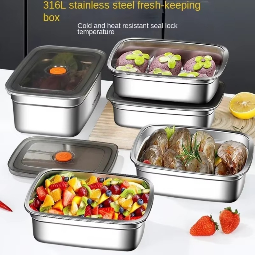 Meal Prep Tupperware - Stainless Steel Camping Lunch Box Leak-proof
