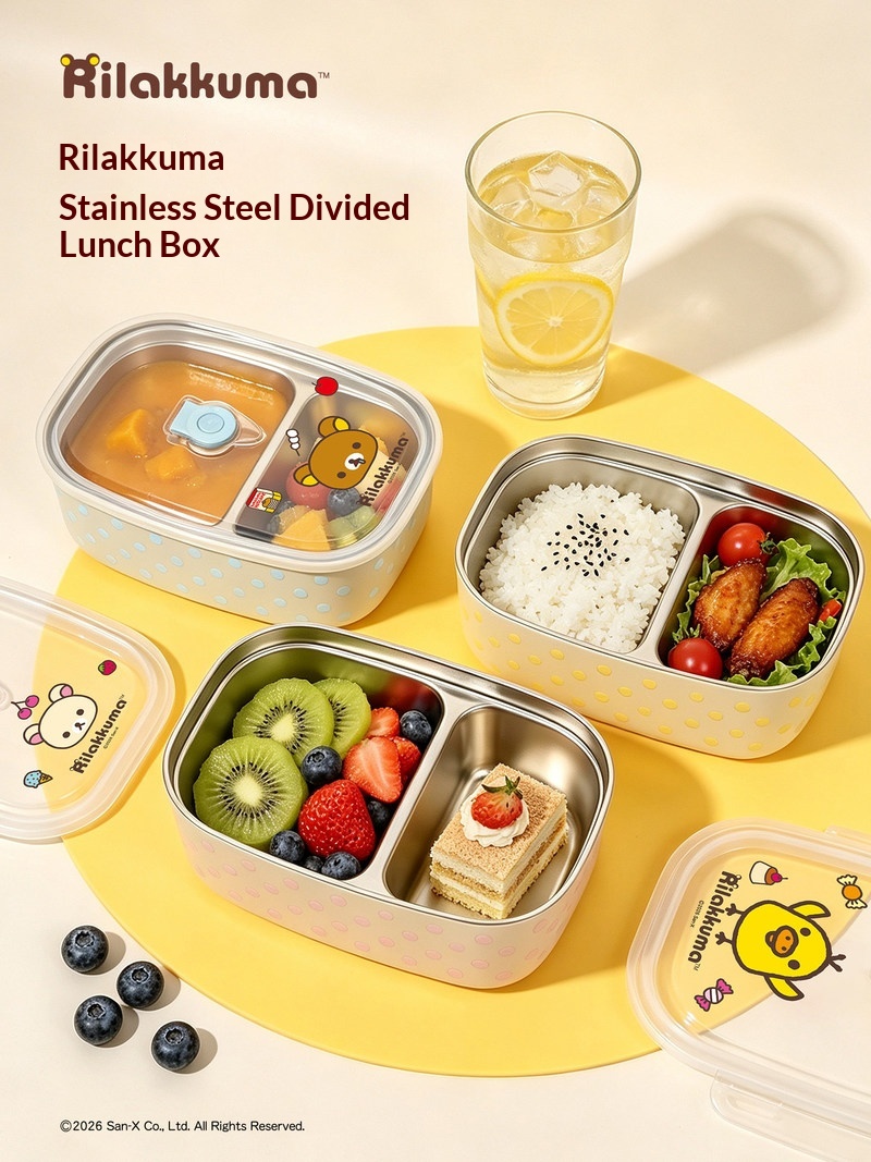 Meal Prep Container - Rilakkuma Stainless Steel Bento Box Divided