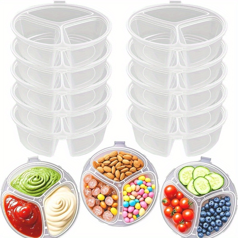Meal Prep Ideas - Round 3-Compartment Disposable Food Containers with