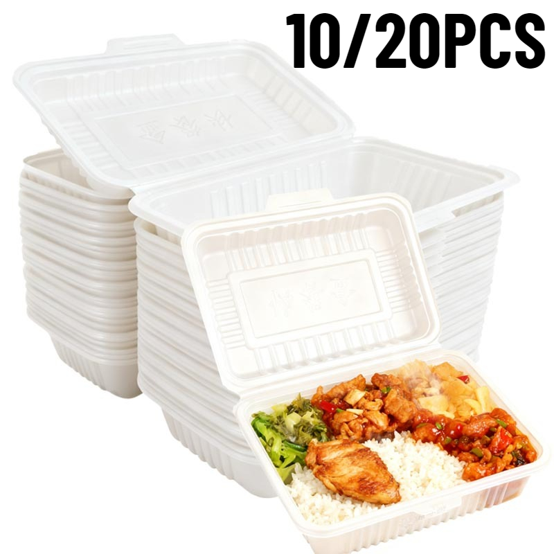 Meal Prep Tupperware - 10/20PCS Disposable Lunch Boxes Plastic Salads