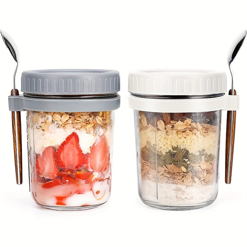 1pc/2pcs Glass Oatmeal Cup, Ov - огляд і ціна Meal Prep Jar