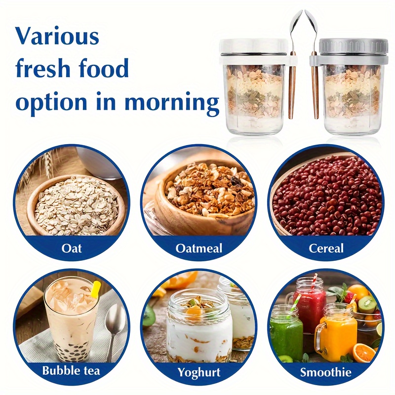 1pc/2pcs Glass Oatmeal Cup, Ov - огляд і ціна Meal Prep Jar