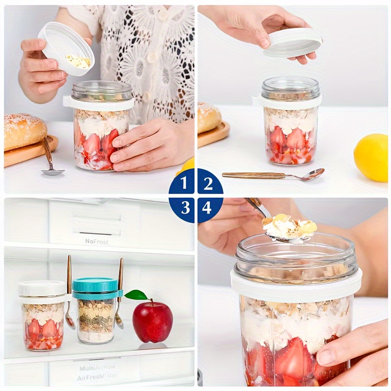 1pc/2pcs Glass Oatmeal Cup, Ov - огляд і ціна Meal Prep Jar