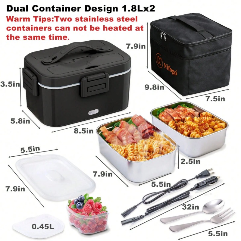 100W Electric Heated Lunch Box - огляд і ціна Meal Prep Bag
