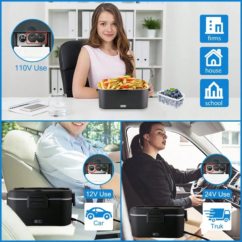 100W Electric Heated Lunch Box - огляд і ціна Meal Prep Bag