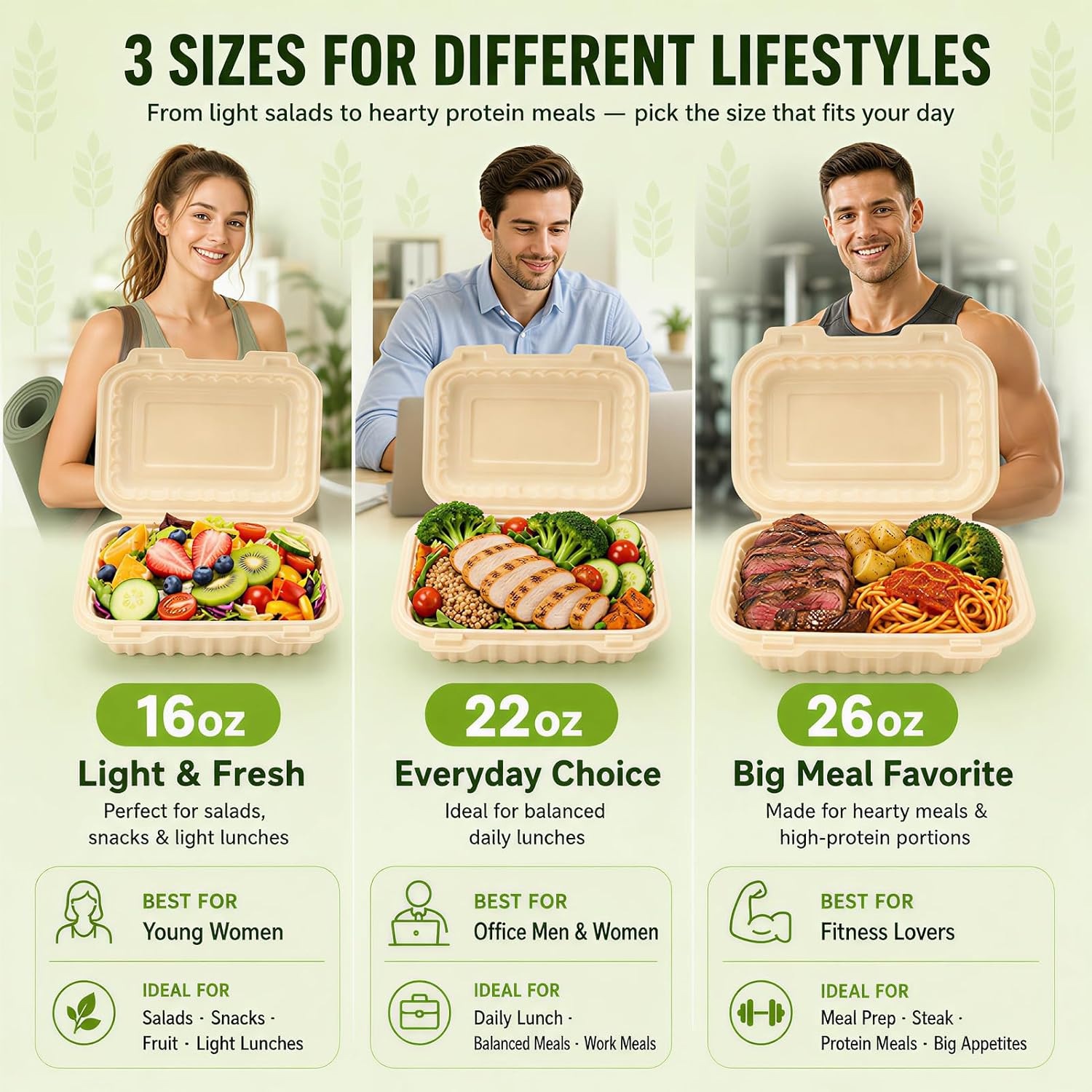 50 Pack 16oz Clamshell Take Ou - огляд і ціна Meal Prep Container