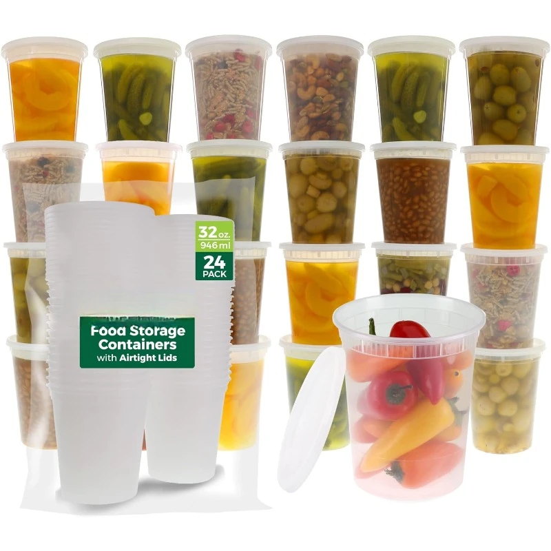 [24 Set] 8oz-32 Oz Plastic Del - огляд і ціна Meal Prep Container