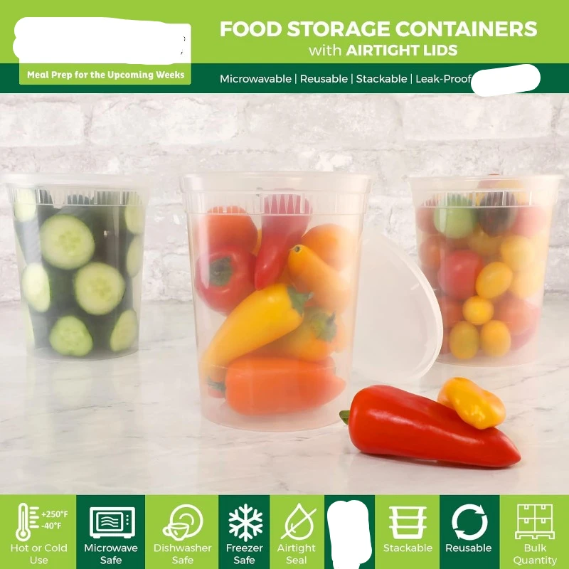 [24 Set] 8oz-32 Oz Plastic Del - огляд і ціна Meal Prep Container
