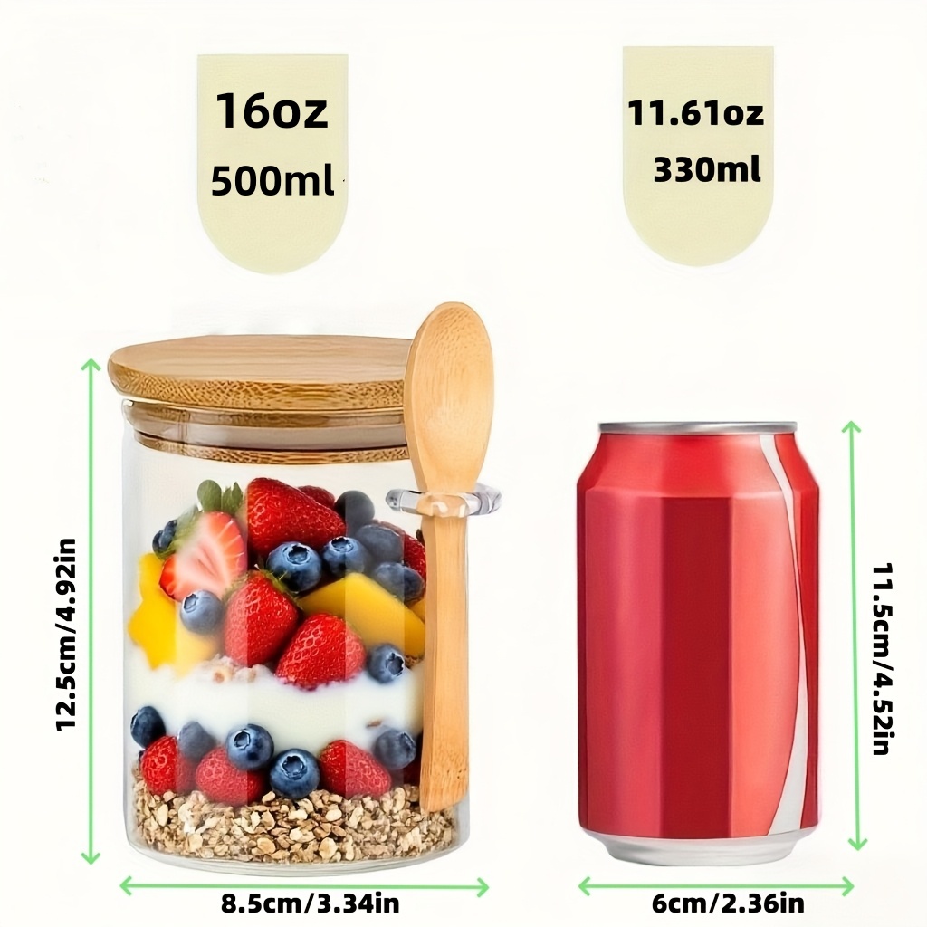 1/2/4/8Pcs Oatmeal Glass Cup S - огляд і ціна Meal Prep Jar