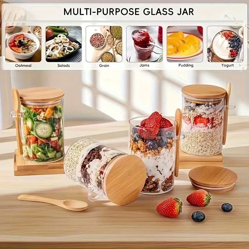 1/2/4/8Pcs Oatmeal Glass Cup S - огляд і ціна Meal Prep Jar