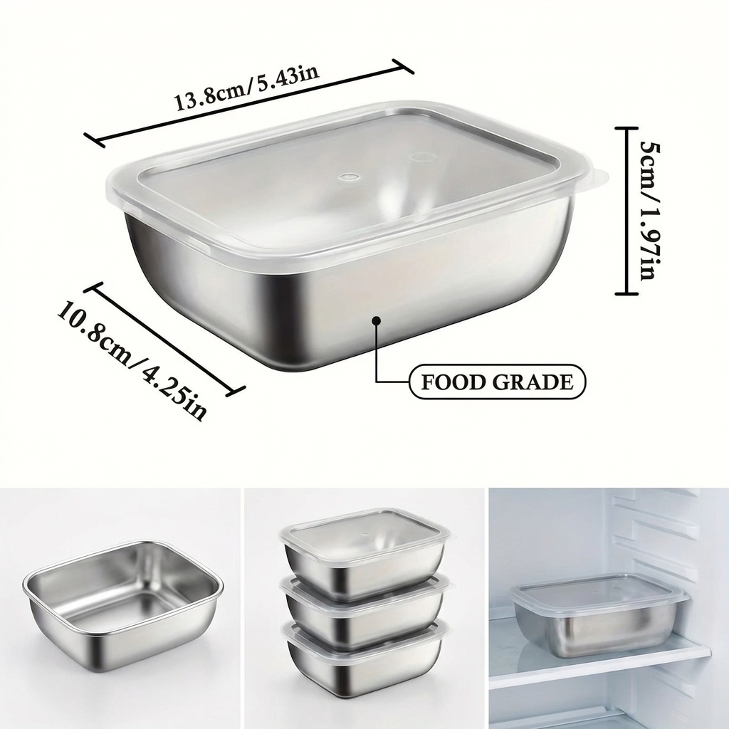 5PCS Stainless Steel Food Stor - огляд і ціна Meal Prep Ideas