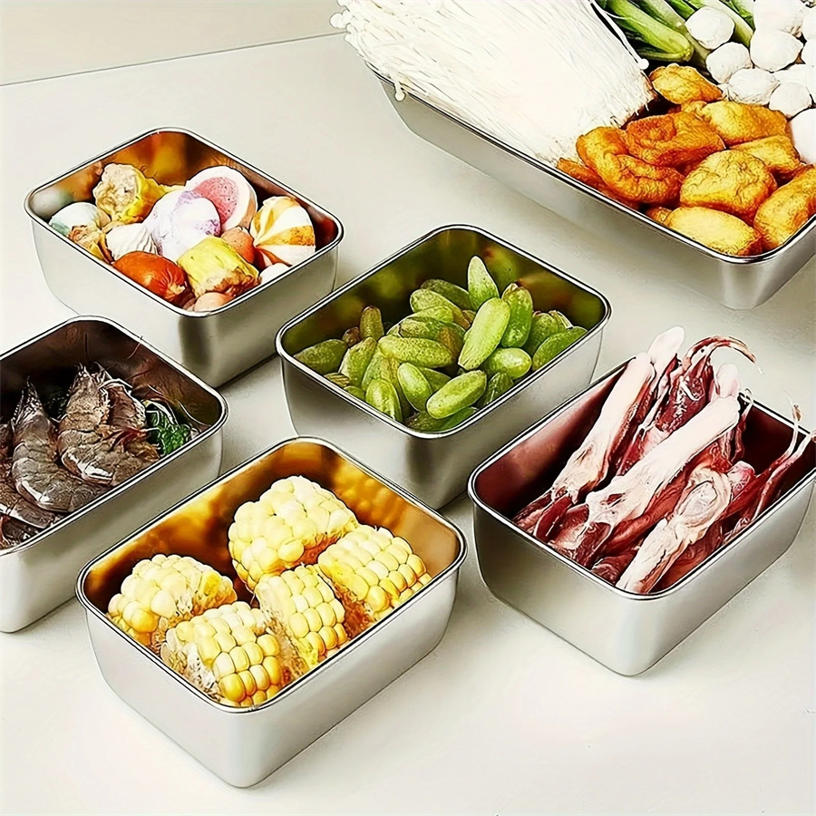 1/3/5pcs Stainless Steel Food  - огляд і ціна Meal Prep Tupperware
