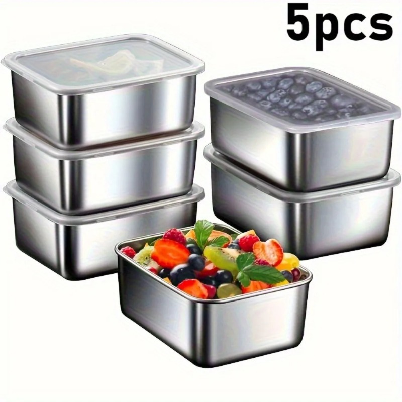5pc Stainless Steel Food Stora - огляд і ціна Meal Prep For Office